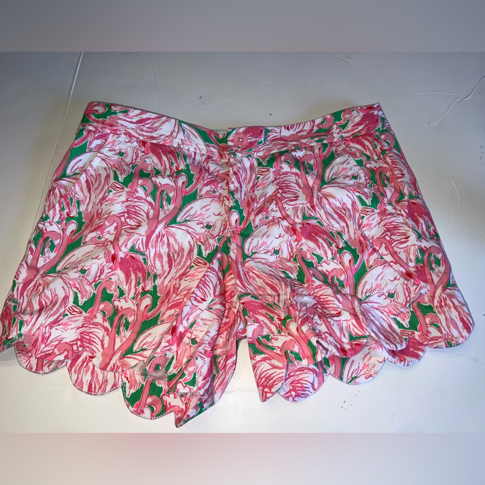 Lilly Pulitzer Colony Flamingo Buttercup Shorts Size 0